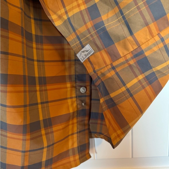 LL Bean Men’s Large Orange,Blue Cool Button Fishing Outdoor Performance Nylon - Picture 5 of 10